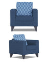 Adorn India Straight line Plus Blossom 3+2+1 6 Seater Sofa Set (Blue)