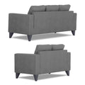 Adorn India Straight line Plus Premium Leatherette Suede 3+2 5 Seater Sofa Set (Grey) (3 Year Warranty)