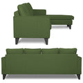 Adorn India Chandler Plain L Shape 5 Seater Sofa Set RHS (Green) (3 Year Warranty)