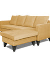 Adorn India Chandler L Shape 5 Seater Sofa Set Plain (Right Hand Side) (Beige)