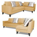 Adorn India Bryson L Shape 6 Seater Sofa Set Digitel Print (Right Hand Side) (Beige) (3 Year Warranty)