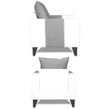 Adorn India Ashley Stripes Leatherette Fabric 1 Seater Sofa (Grey & White) (3 Year Warranty)