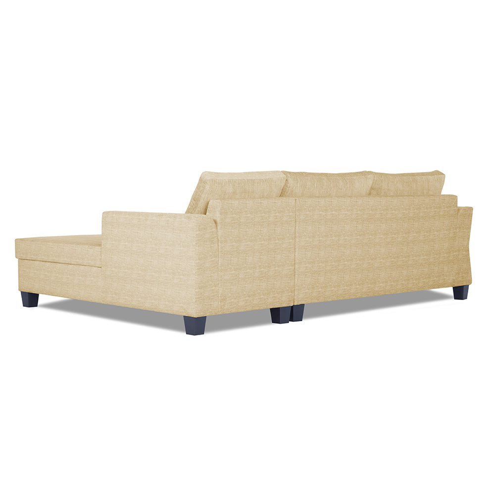 Adorn India Alexia Plus Decent L Shape 6 Seater Sofa Set (Right Hand Side) (Beige)