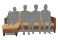 Adorn India Beetle Rhombus L Shape 5 Seater Sofa Set LHS (Brown & Beige) (3 Year Warranty)