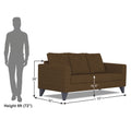 Adorn India Hallton Tufted 3 Seater Sofa (Brown) (3 Year Warranty)