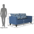 Adorn India Sheldon Crafty 3 Seater Sofa (Blue)