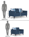 Adorn India Hallton Digitel Print Cushion 3-2 Five Seater Sofa Set (Blue)