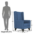 Adorn India Christopher 1 Seater Wing Chair Decent (Blue)