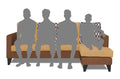 Adorn India Beetle Rhombus L Shape 5 Seater Sofa Set RHS (Brown & Beige) (3 Year Warranty)