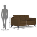 Adorn India Wood Hallton Plain 3 Seater Sofa (Brown) (3 Year Warranty)