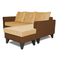 Adorn India Maddox L Shape 4 Seater Sofa Set Tufted Two Tone RHS (Brown & Beige) (3 Year Warranty)