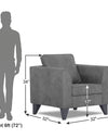 Adorn India Enzo Decent Premium Leatherette Suede 1 Seater Sofa (Grey)