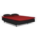 Adorn India Aspen 3 Seater Sofa Cum Bed (Red and Black) (3 Year Warranty)