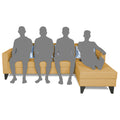 Adorn India Bladen L Shape 5 Seater Sofa Set Floral Print (Right Hand Side) (Beige)