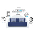 Adorn India Wood Easy Alyn Plus Stripes 4 Seater Sofa Cum Bed (6X6) (Blue) (1 Year Warranty)