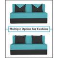 Adorn India Foam Easy Boom 2 Seater Sofa Cum Bed 4 X 6 (Aqua Blue & Black) (1 Year Warranty)