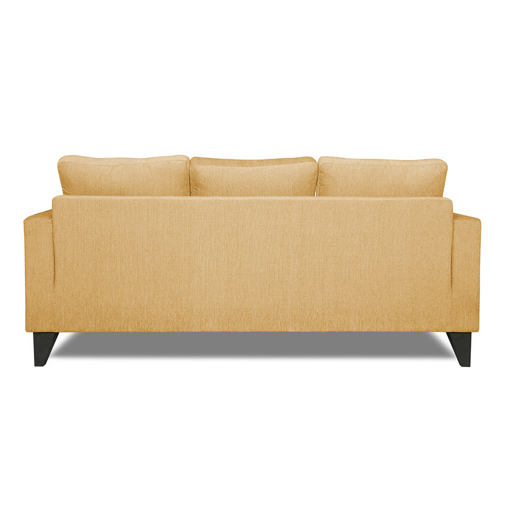 Adorn India Chandler L Shape 4 Seater Sofa Set Plain (Left Hand Side) (Beige)