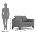 Adorn India Straight line Plus Premium Leatherette Suede 2 Seater Sofa (Grey) (3 Year Warranty)