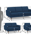 Adorn India Damian 3+2+1 6 Seater Sofa Set (Blue)