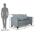 Adorn India Lawson Stripes 2 Seater Sofa (Grey)
