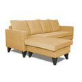 Adorn India Chandler Plain L Shape 5 Seater Sofa Set LHS (Beige) (3 Year Warranty)
