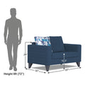 Adorn India Hallton Digitel Print 2 Seater Sofa (Blue) (3 Year Warranty)