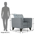 Adorn India Cortina Damask 1 Seater Sofa (Grey)