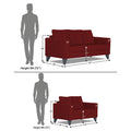 Straight Line Plus Decent 3+2 5 Seater Sofa Set (Maroon)
