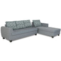 Raiden Damask L Shape 6 Seater Sofa Set with Center Table (Right Hand Side) (Grey)