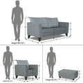 Tornado Bricks 3+1+1 5 Seater Sofa Set with Centre Table (Grey)