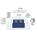 Adorn India Easy 2 Seater Sofa Cum Bed (Rhombus Pattern) Chennile Fabric - Washable Cover - Including 2 Cushion - Size 4' x 6' Ft (Blue Color) Perfect for Home & Office for Guests