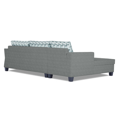 Adorn India Alexia Plus Bricks L Shape 6 Seater Sofa Set (Left Hand Side) (Grey)