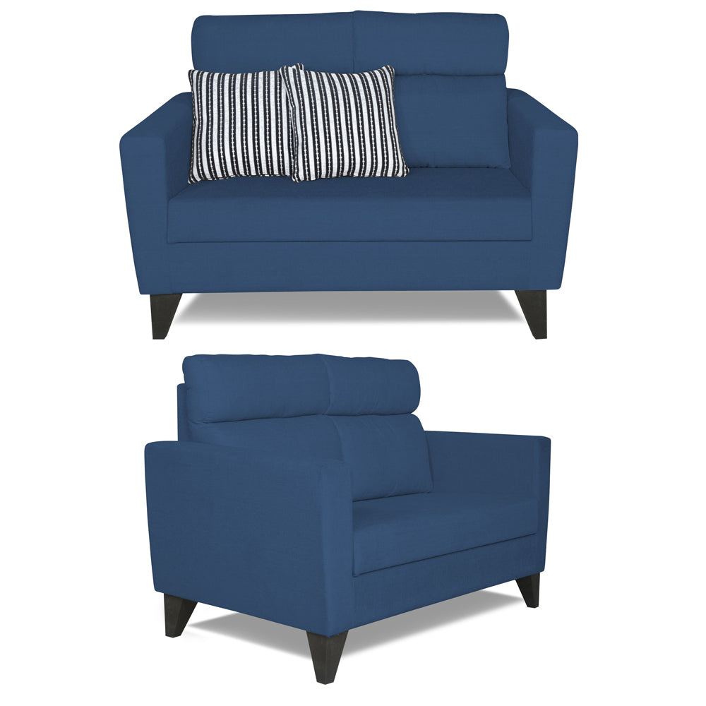 Adorn India Cardello 3-2-1 Six Seater Sofa Set (Blue)