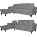 Adorn India Hallton Plain L Shape 6 Seater Sofa Set LHS (Grey) (3 Year Warranty)