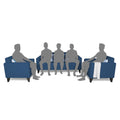 Adorn India Bladen 3-1-1 Five Seater Sofa Set (Wood) (Blue)