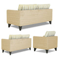 Adorn India Lawson Stripes 3+2+1 6 Seater Sofa Set with Centre Table (Beige)