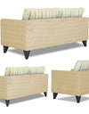 Adorn India Lawson Stripes (3 Years Warranty) 3+2+1 6 Seater Sofa Set with Centre Table (Beige) Modern