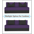 Adorn India Easy Boom 3 Seater Sofa Cum Bed 5 x 6 (Purple & Black) (1 Year Warranty)