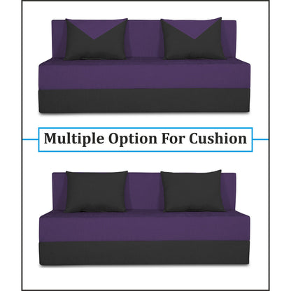 Adorn India Easy Boom 3 Seater Sofa Cum Bed 5 x 6 (Purple & Black)