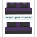 Adorn India Easy Desmond 4 Seater Sofa Cum Bed 6 x 6 (Purple & Black) (1 Year Warranty)