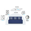 Adorn India Easy 3 Seater Sofa Cum Bed (Rhombus Pattern) Chennile Fabric - Washable Cover - Including 3 Cushion - Size 5' x 6' Ft (Blue Color) Perfect for Home & Office for Guests
