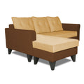 Adorn India Maddox Tufted L Shape 4 Seater Sofa Set LHS (Brown & Beige) (3 Year Warranty)