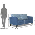 Adorn India Tornado Bricks 3 Seater Sofa (Blue)