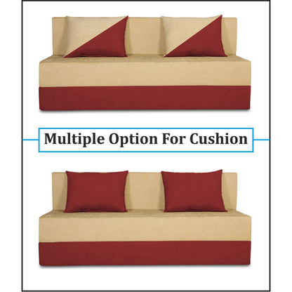 Adorn India Easy Desmond 3 Seater Sofa Cum Bed 6 x 6 (Maroon & Beige)