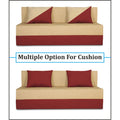 Adorn India Easy Desmond 4 Seater Sofa Cum Bed 6 x 6 (Maroon & Beige) (1 Year Warranty)
