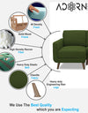Adorn India Damian L Shape 6 Seater Sofa Set Left Hand Side (Green)