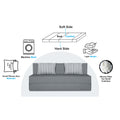 Adorn India Easy Alyn Plus Stripes 4 Seater Sofa Cum Bed (6x6, Grey) (Wood) 4-Person Sofa