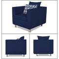 Adorn India Poland 3-1-1 Five Seater Sofa Set (Blue)