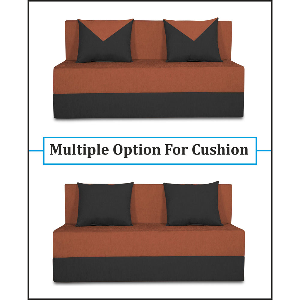 Adorn India Easy Boom 2 Seater Sofa Cum Bed 4 x 6 (Rust & Black)