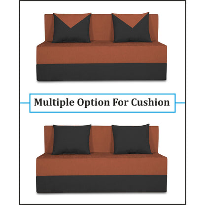 Adorn India Easy Boom 2 Seater Sofa Cum Bed 4 x 6 (Rust & Black)